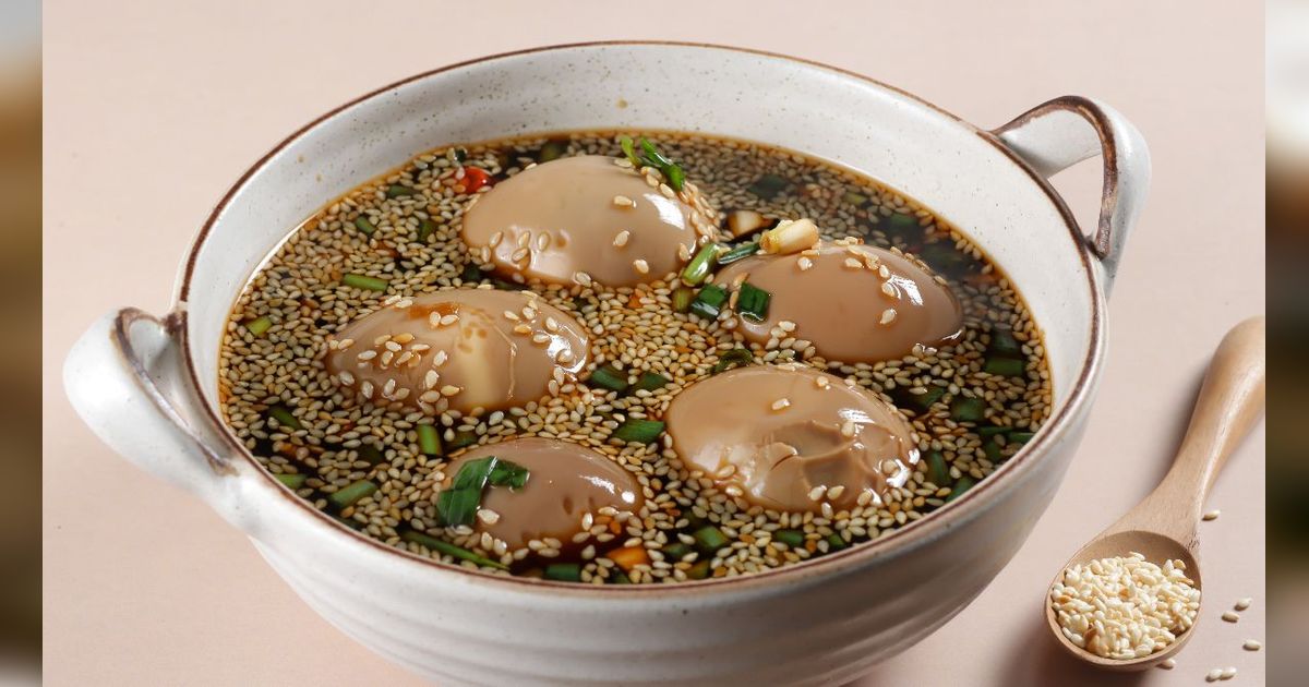 Korean Marinated Eggs, Telur dengan Rendam Saus Mantap Bikinnya Gampang Banget
