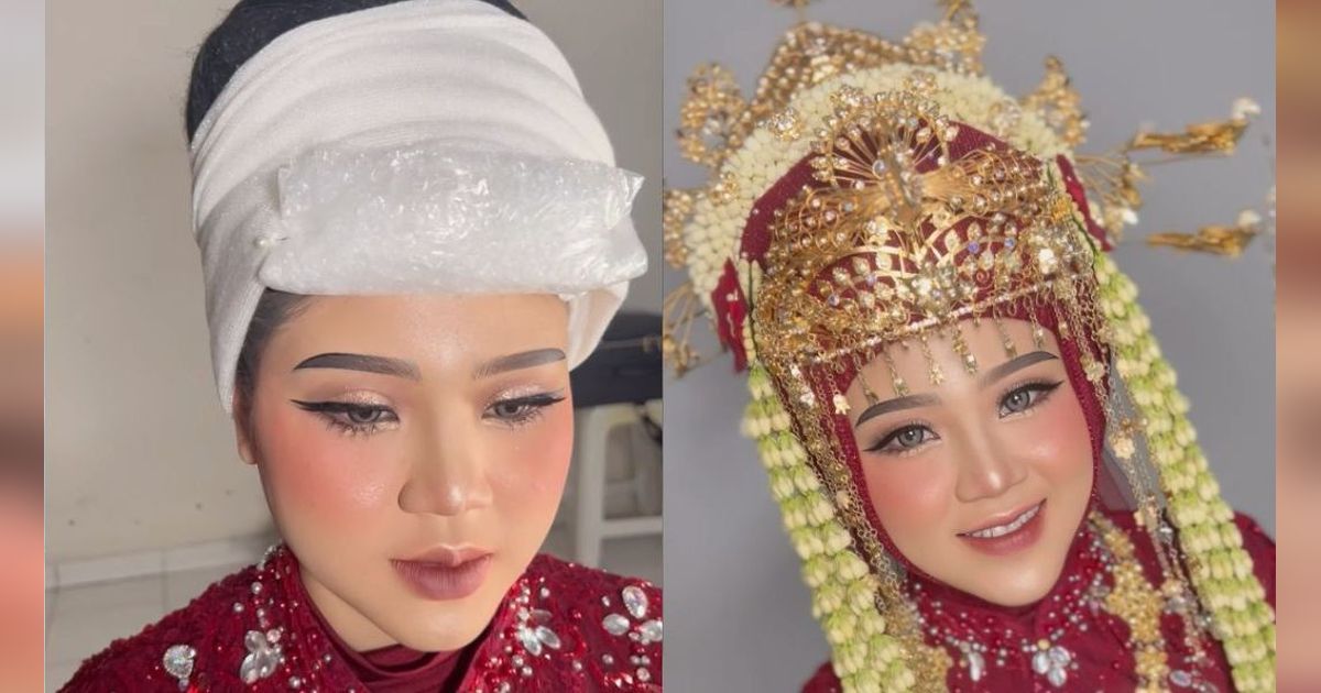 Pakai Bubble Wrap, Cara Unik Makeup Artist Menyangga Aksesori Kepala Pengantin Biar Ringan