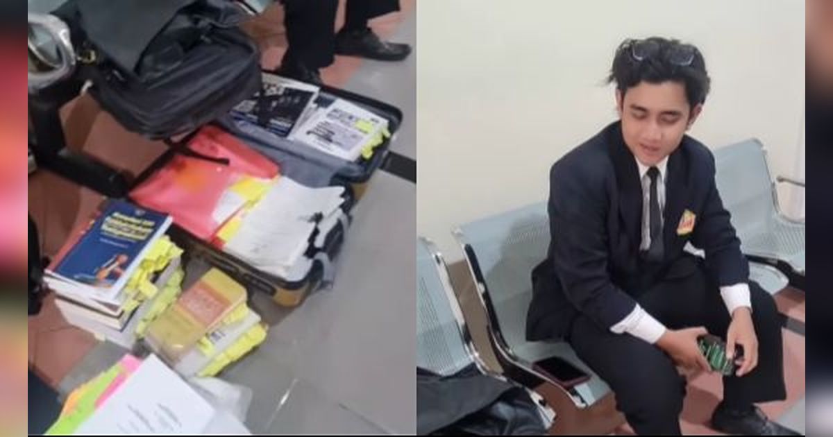 Viral Mahasiswa Bawa Sekoper Buku saat Sidang Skripsi, Bikin Heboh Netizen