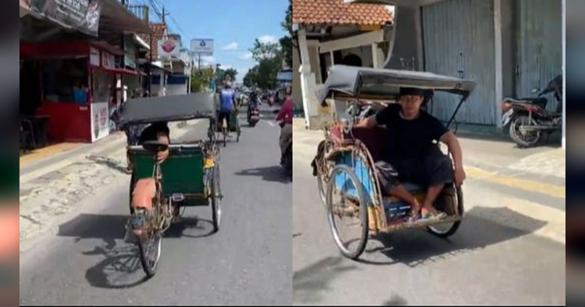Viral Becak Autopilot Melintas di Jalan, Pengemudi Santai Duduk di Bangku Penumpang