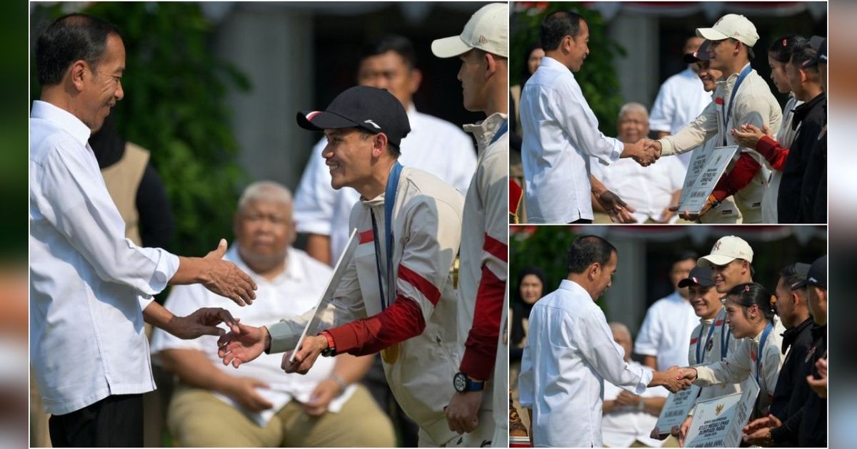 FOTO: Momen Jokowi Berikan Bonus Miliaran Rupiah Pada Atlet Peraih Medali Olimpiade Paris 2024 di Istana Merdeka