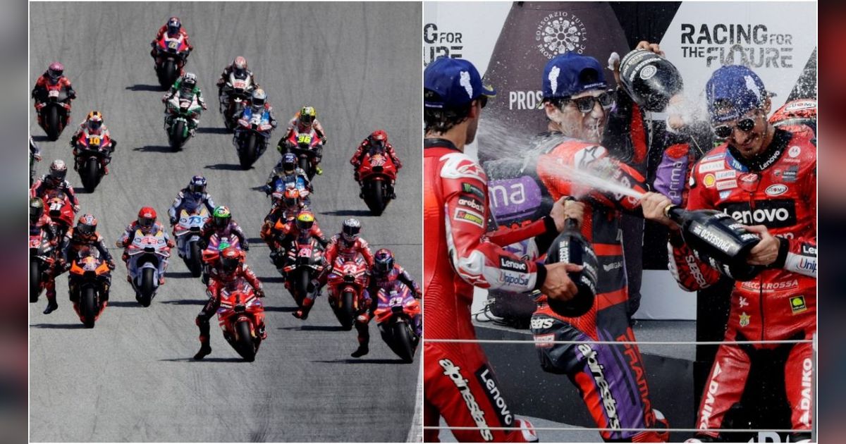 FOTO: Momen Bagnaia Juara MotoGP Austria 2024 hingga Aksi Tak Terduga Marc Marquez Salip 9 Pembalap