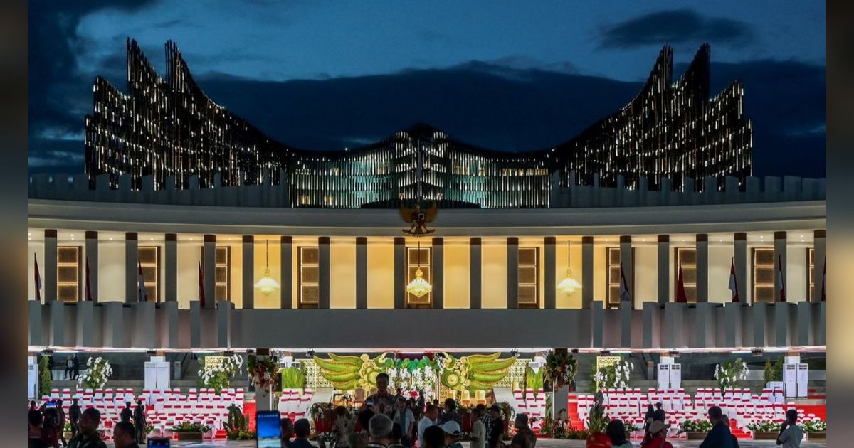 FOTO: Megahnya Istana Garuda di IKN, Saat Malam Hari Cantik Bersinar