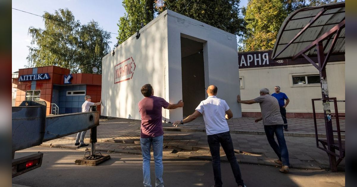 FOTO: Lindungi Warga dari Serangan Ukraina, Ini Penampakan Beton Anti Bom Buatan Rusia yang Disebar di Kota Kursk