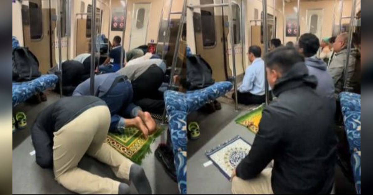 Video Viral Penumpang Subuh Berjamaah di Kereta, Gerbong Berubah jadi Shaf Sholat