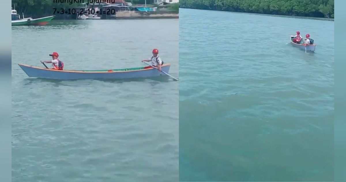 Viral Perjuangan Siswa SD di Bone Sulsel, Harus Sebrangi Sungai Naik Perahu Sampan
