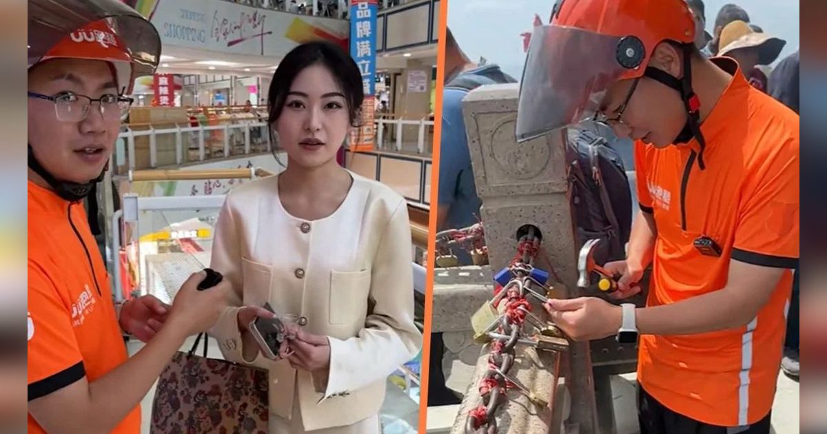Viral Tukang Paket Terima Permintaan Lepas Gembok Cinta dari Gadis yang Baru Putus