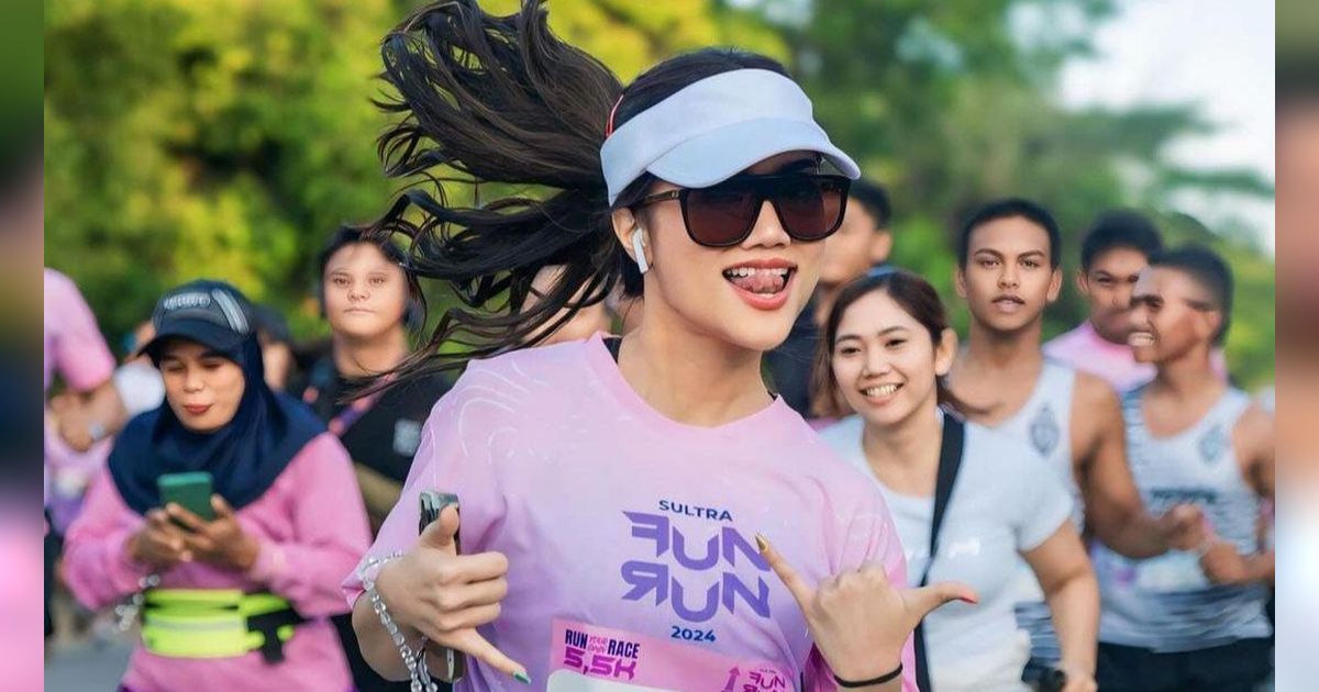 Cantiknya Fuji Ikut Lari Marathon di Kendari, Gayanya Sporty Terlihat Semakin Imut Menggemaskan