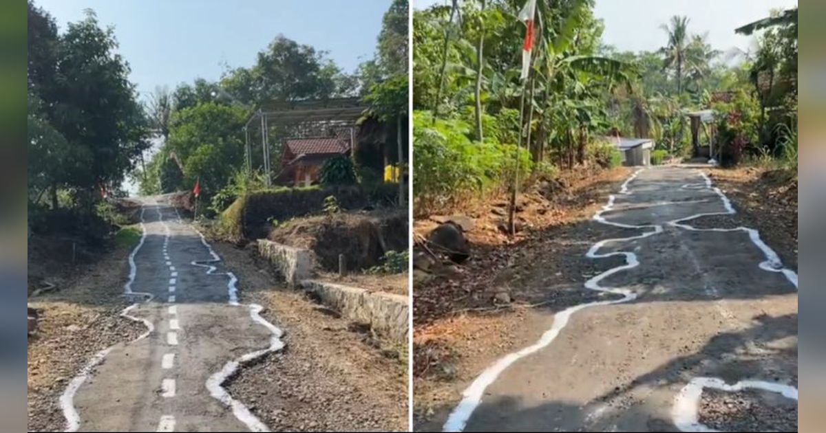 Hias Kampung Semarakkan HUT ke-79 RI, Warga di Jepara Ini Kritik Jalan Rusak dengan Kreatif