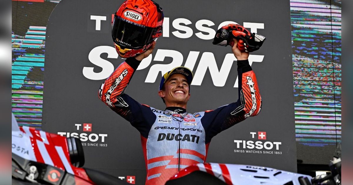 FOTO: Momen Marc Marquez Juara Sprint Race Pertama Kalinya di MotoGP Aragon 2024