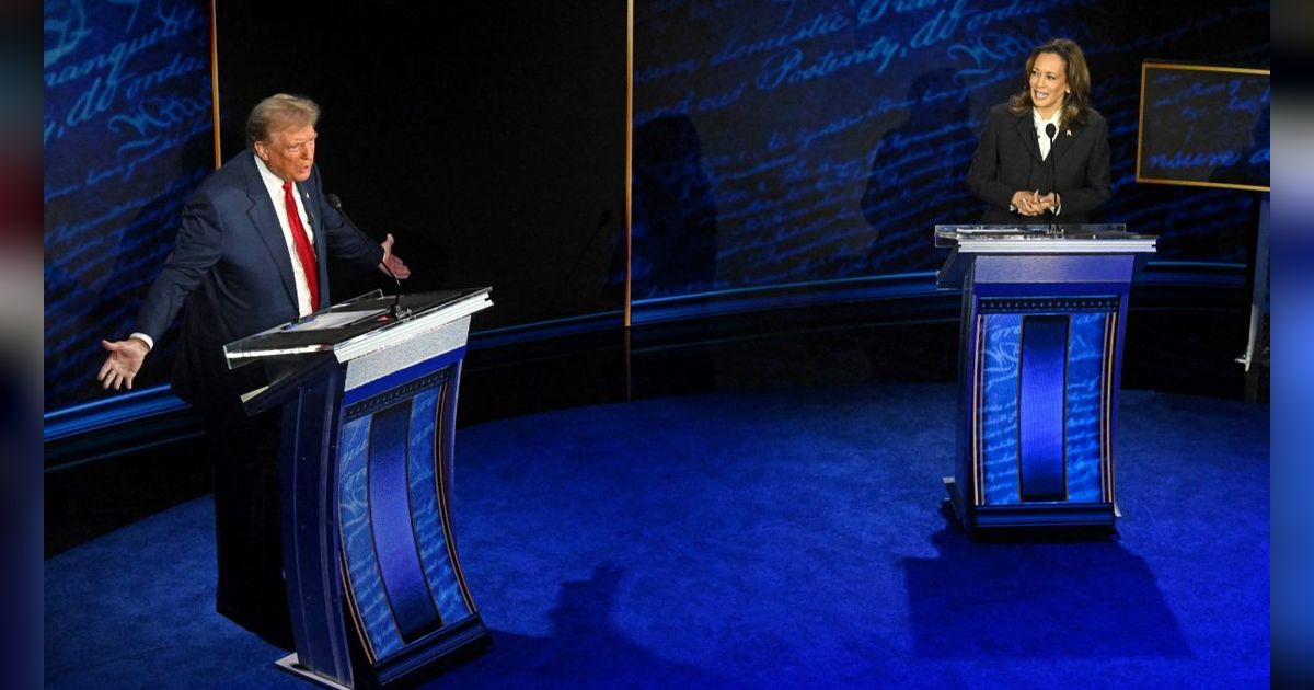 FOTO: Momen Debat Perdana Donald Trump Vs Kamala Harris Berlangsung Panas! Sempat Diwarnai Tuduhan Kontroversial