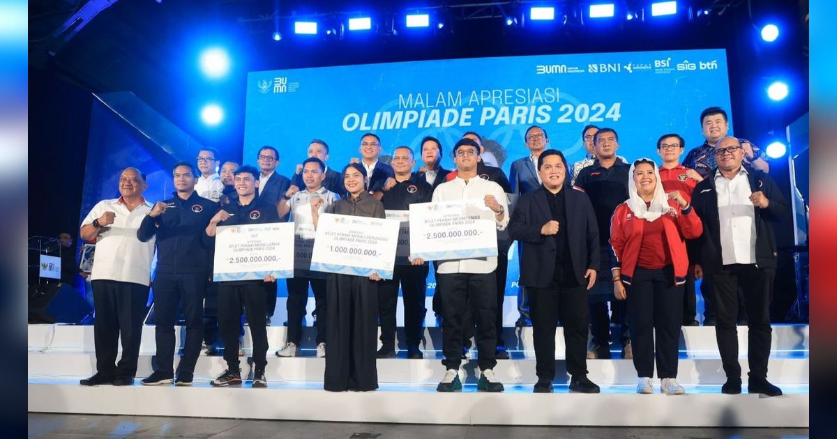 FOTO: Apresiasi Atlet Peraih Medali Olimpiade Paris 2024: Veddriq, Rizki, dan Gregoria Diguyur Bonus Miliaran Rupiah