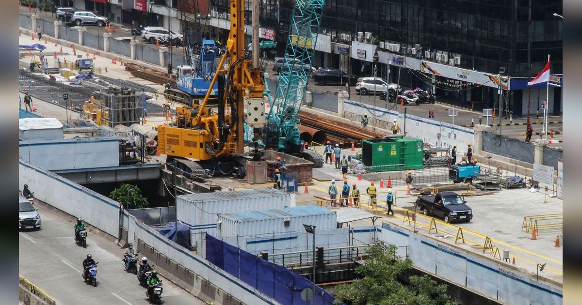 FOTO: Penampakan Terkini Progres Pembangunan MRT Jakarta Fase 2A Bundaran HI-Kota