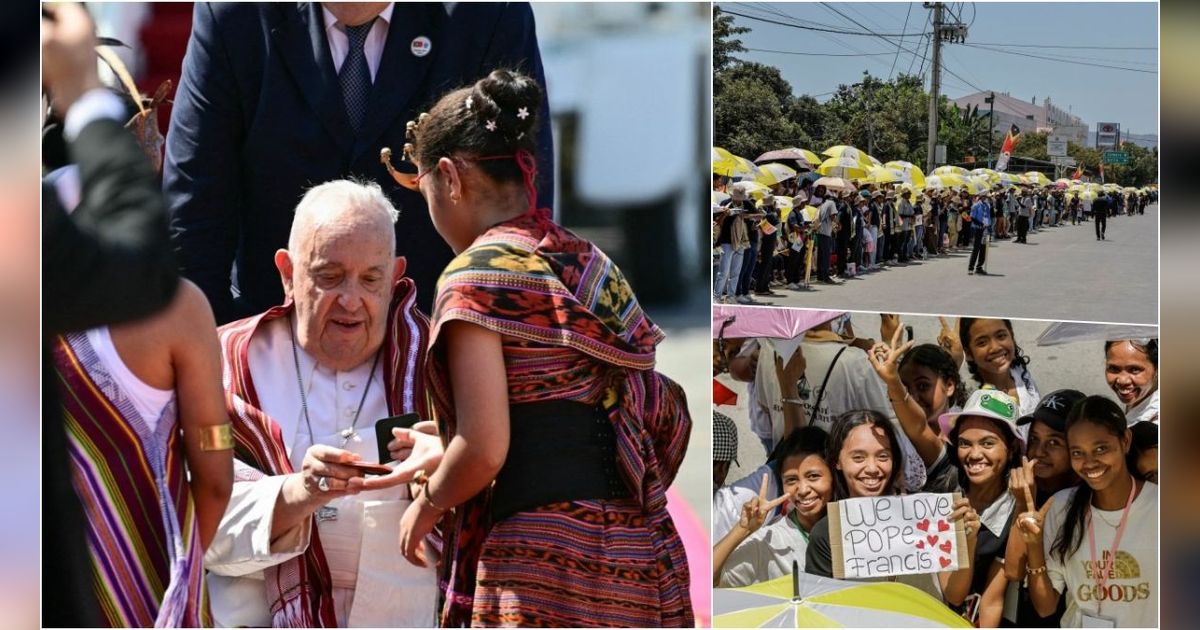 Detik-Detik Paus Fransiskus Mendarat Pertama Kalinya di Timor Leste, Antusiasme Warga Terlihat Sepanjang Jalan Kota Dili