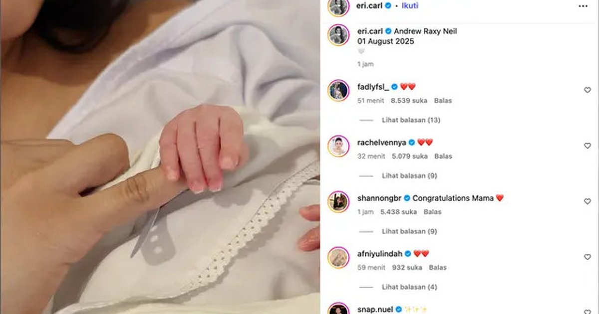 Selamat! Erika Carlina Dikaruniai Putra Kecil Andrew Raxy Neil di Hari 1 Agustus 2025