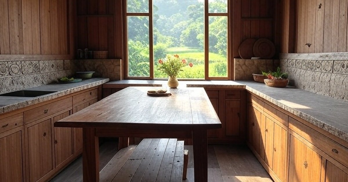 Inspirasi Dapur Rumah Kayu di Kampung, Sederhana Namun Estetis