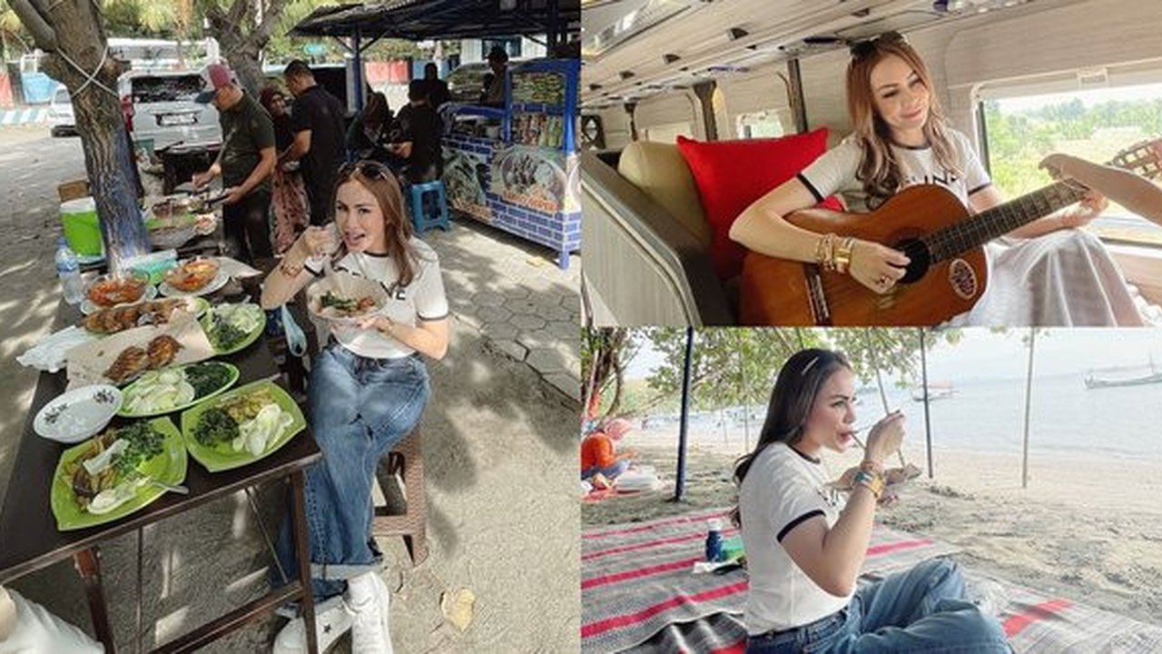 Momen Liburan Sederhana Ala Momo Geisha Bareng Keluarga, Seru Naik Bus ke Pantai