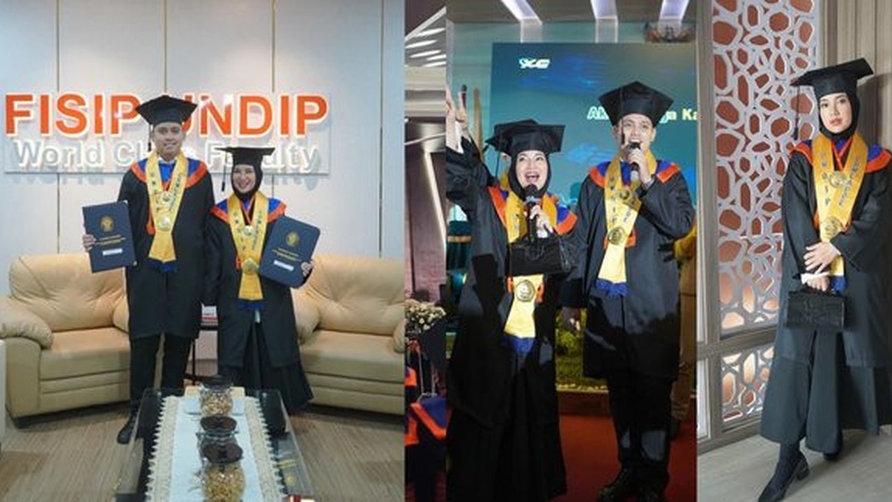 Potret Kompak Chacha Frederica dan Suami Saat Wisuda S2, Kini Bersiap untuk S3