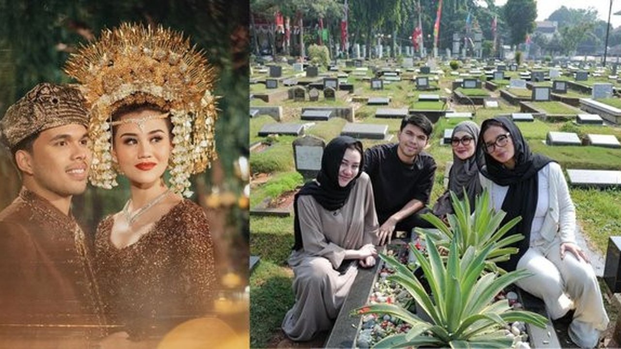 Potret Aaliyah Massaid dan Thariq Halilintar Kunjungi Makam Adjie Massaid Usai Sah Jadi Suami Istri