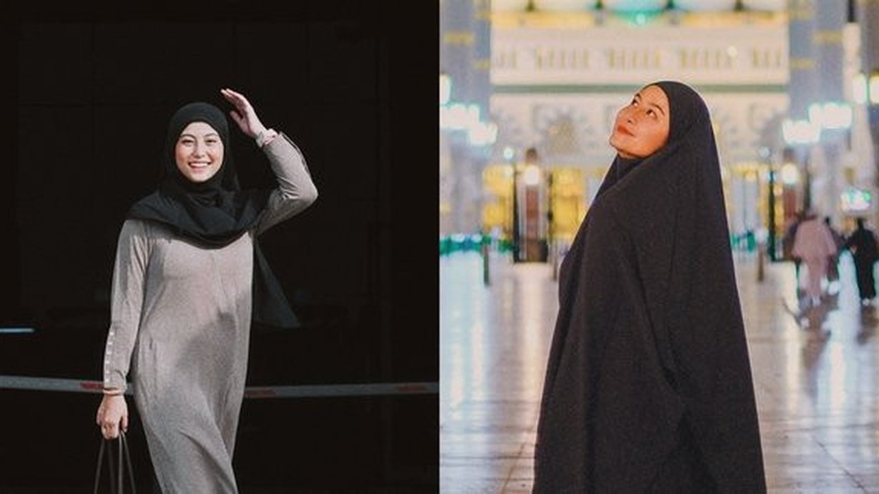 Awkarin Jalani Ibadah Umrah Pertama Kali, Kenakan Hijab- Auranya Bikin Adem