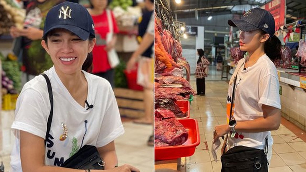 Potret Cantik dan Santai Ussy Sulistiawaty Saat Berbelanja di Pasar, Momen Makan Mie Ayam Jadi Sorotan