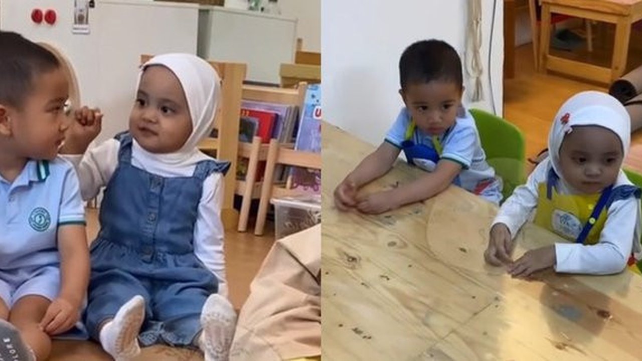 Potret Rayyanza dan Kamya Anak Fitri Tropica 'PDKT' di Sekolah, Malu-Malu Lucu dan Selalu Bersama