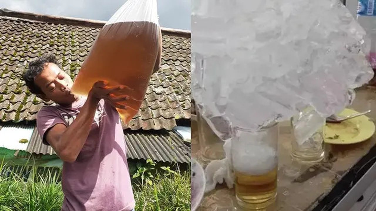 Potret kocak orang minum es teh (Sumber: 1cak.com)