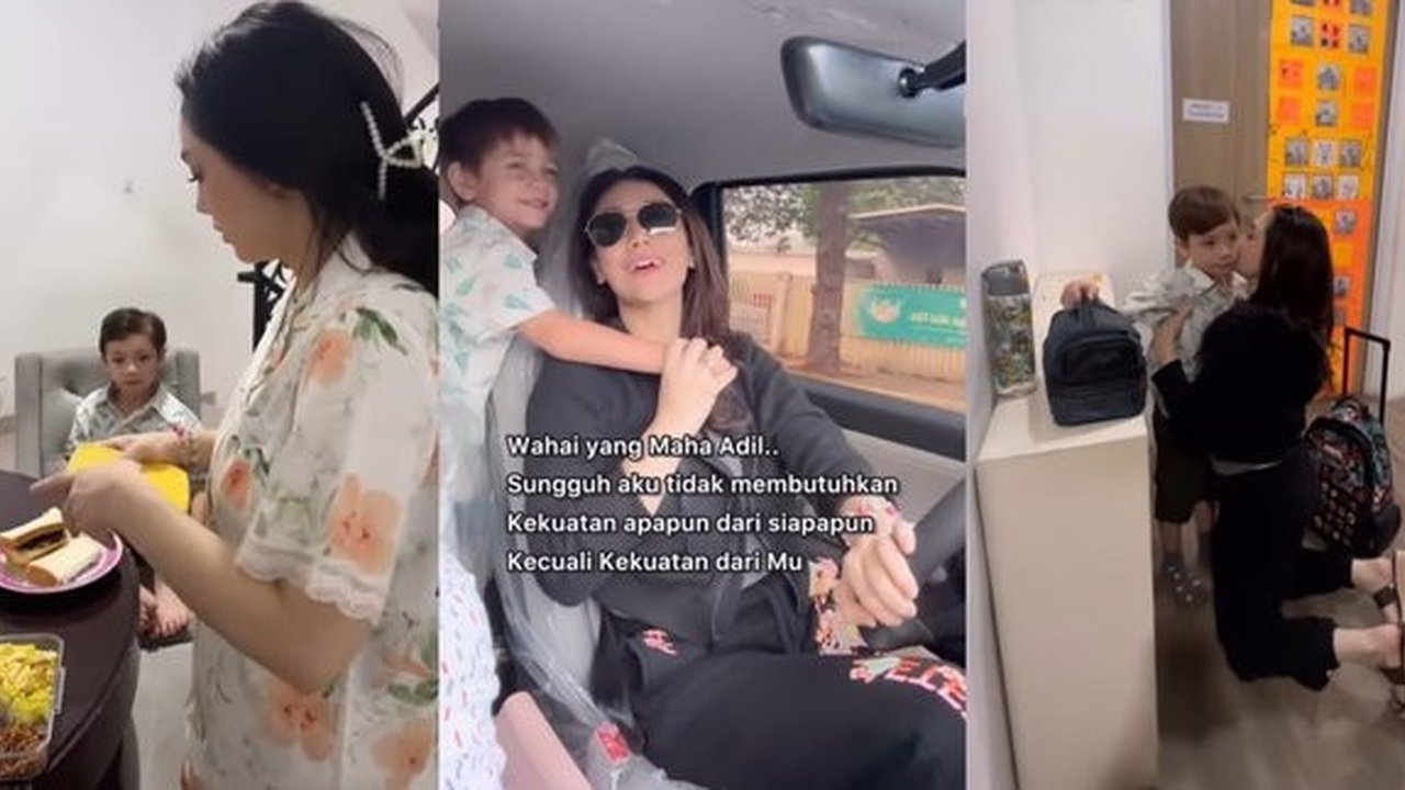 10 Potret Celine Evangelista Antar Anak Sekolah, Siapkan Sarapan dan Bekal - Bawa Mobil Sendiri