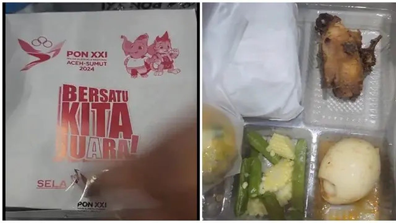 Potret Menu Makan Atlet PON XXI Aceh-Sumut. (Sumber: X/@MafiaWasit)