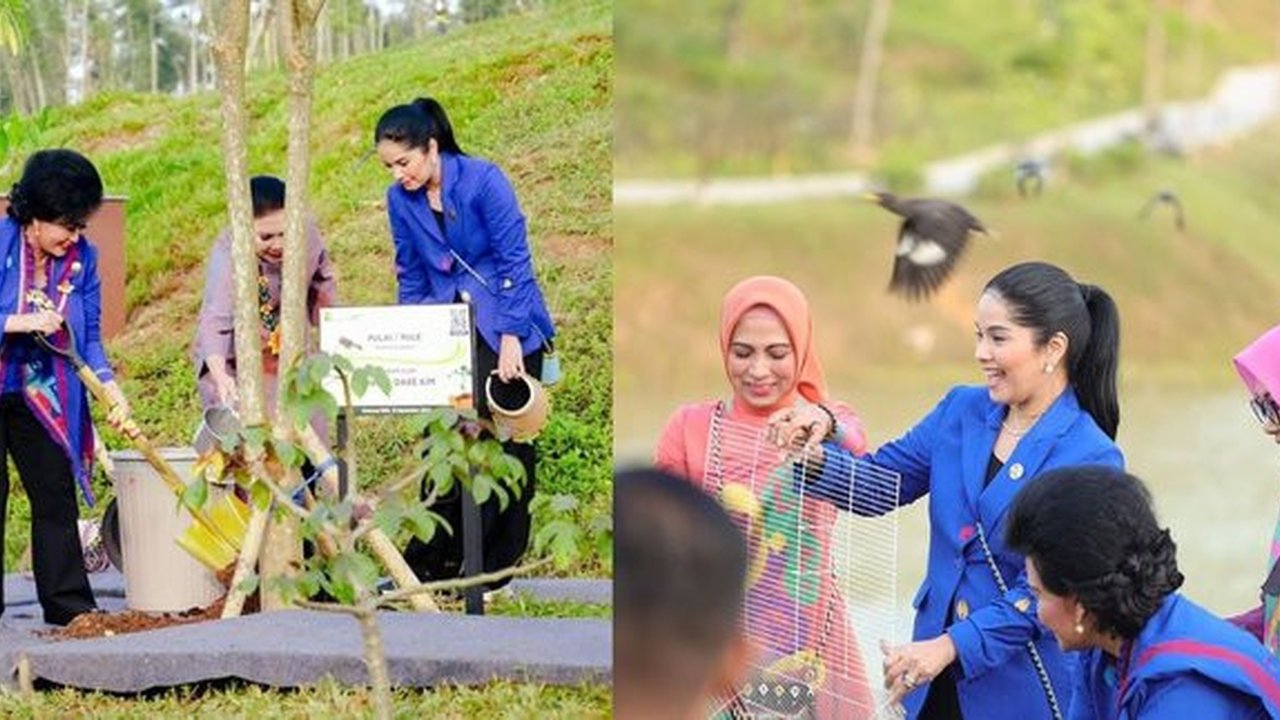 8 Potret Annisa Yudhoyono Kunjungan Kerja di IKN, Menanam Pohon Hingga Melepas Benih Ikan