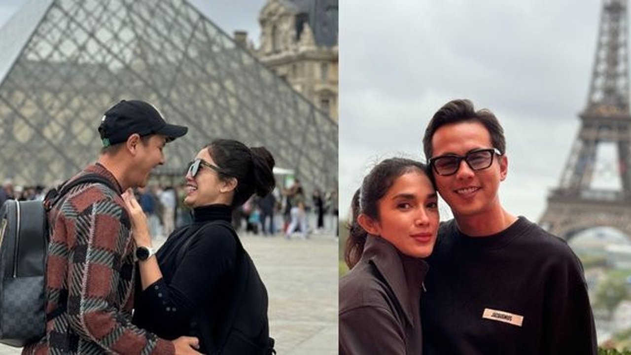 8 Potret Kemesraan Ussy Sulistiawaty dan Andhika Pratama di Paris