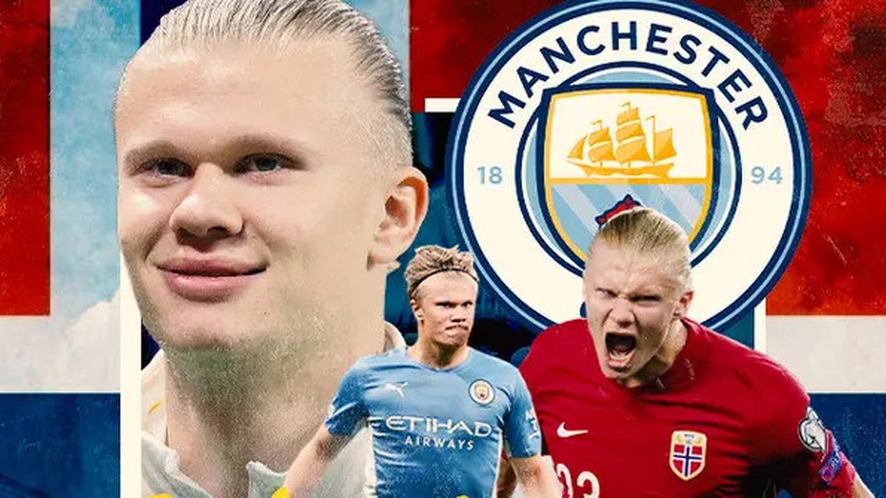 Manchester City - Ilustrasi Erling Haaland berbagai gaya (Bola.com/Adreanus Titus)