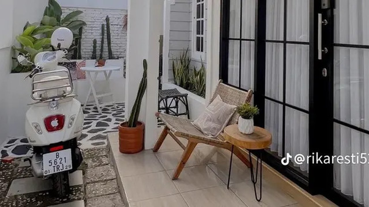 Potret rumah estetik di gang sempit yang viral (Sumber: TikTok/@rikaresti522)