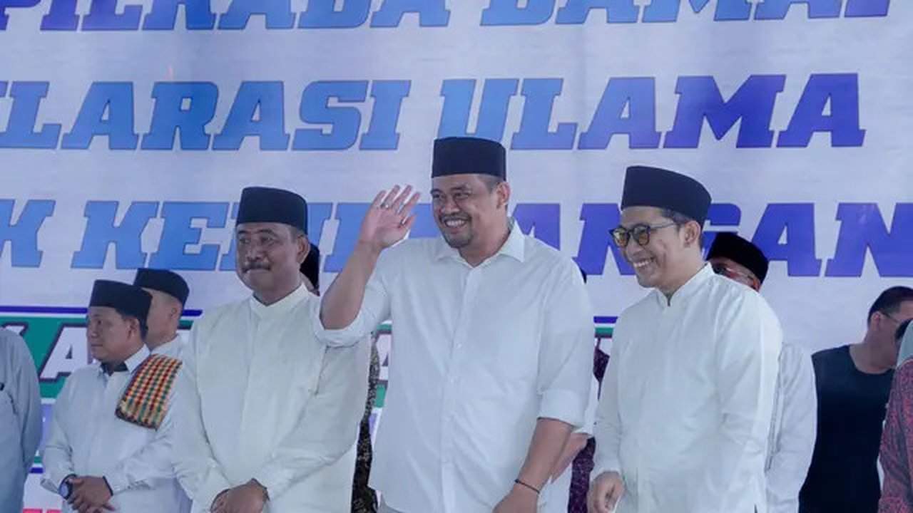 Bobby Nasution turut disambut Calon Wali Kota dan Wakil Wali Kota Binjai nomor urut 4, Amir-Jiji
