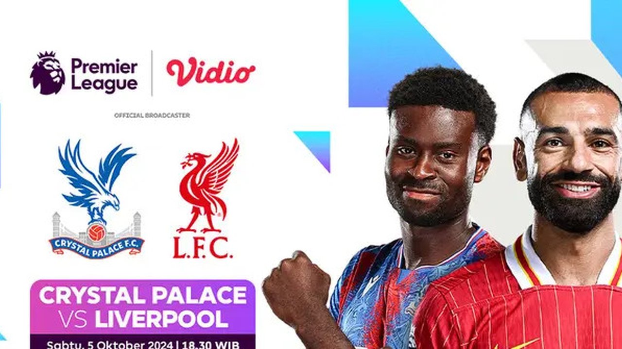 Live streaming pertandingan Liga Inggris antara Crystal Palace vs Liverpool pada matchweek 7 di Vidio. (sum. doc. vidio.com)
