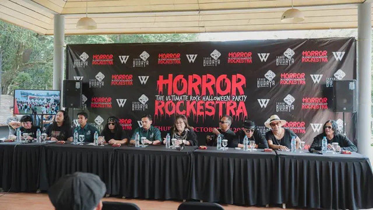 Presconfrence Horror Rockestra di Taman Budaya Sentul, Bogor.