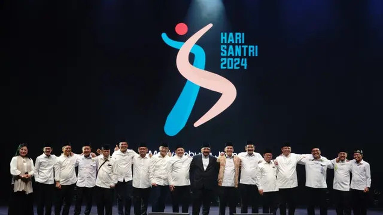 Menteri Agama (Menag) Yaqut Cholil Qoumas meluncurkan logo peringatan Hari Santri 2024 dengan mengusung tema 