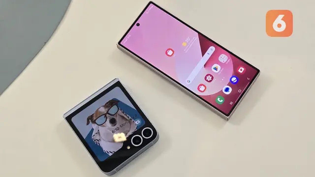 Galaxy Z Fold 6 dan Galaxy Z Flip 6 yang baru diluncurkan di Samsung Unpacked 2024 di Paris, Prancis. (Liputan6.com/Agustin Setyo Wardani)