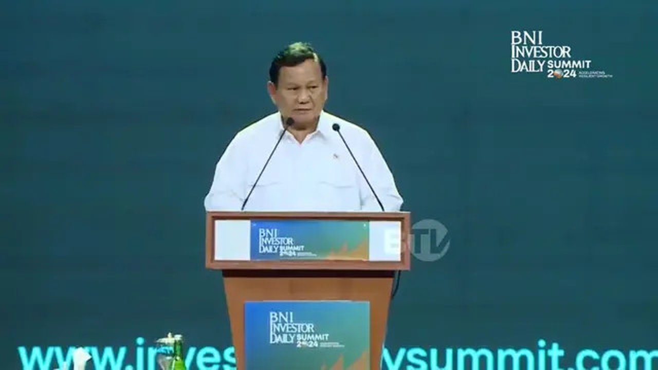 Presiden Terpilih Prabowo Subianto pada acara di JCC Senayan, Jakarta, Rabu, 9 Oktober 2024. (Foto: Liputan6.com/Arief RH)