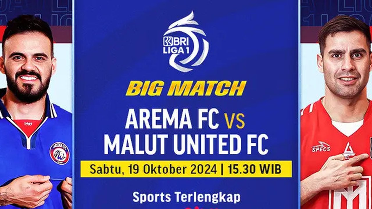 Jadwal dan Siaran Langsung BRI Liga 1 2024/2025 Big Match: Arema FC vs Malut United FC di Vidio.com (sumber: doc.vidio.com)