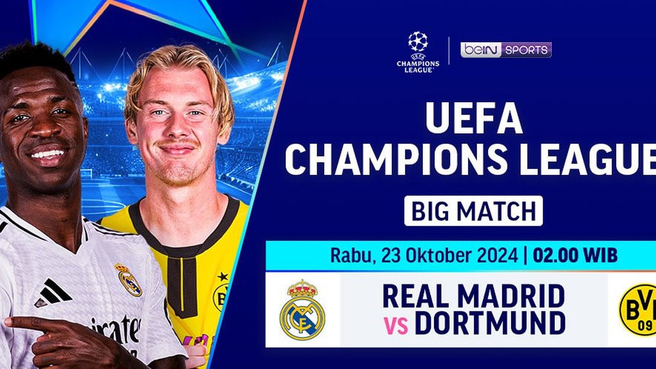 Live Streaming Liga Champions: Real Madrid vs Dortmund di Vidio, 23 Oktober 2024