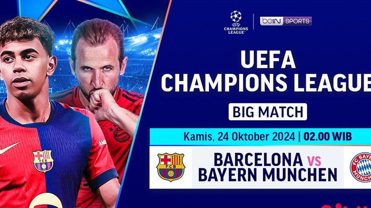 Siaran Langsung Big Match Liga Champion: Barcelona vs Bayern Munchen Matchweek 3 di Vidio Pekan Ini