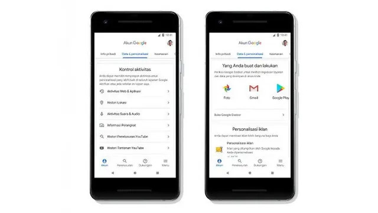 Tampilan pengaturan akun Google yang baru (sumber: istimewa)