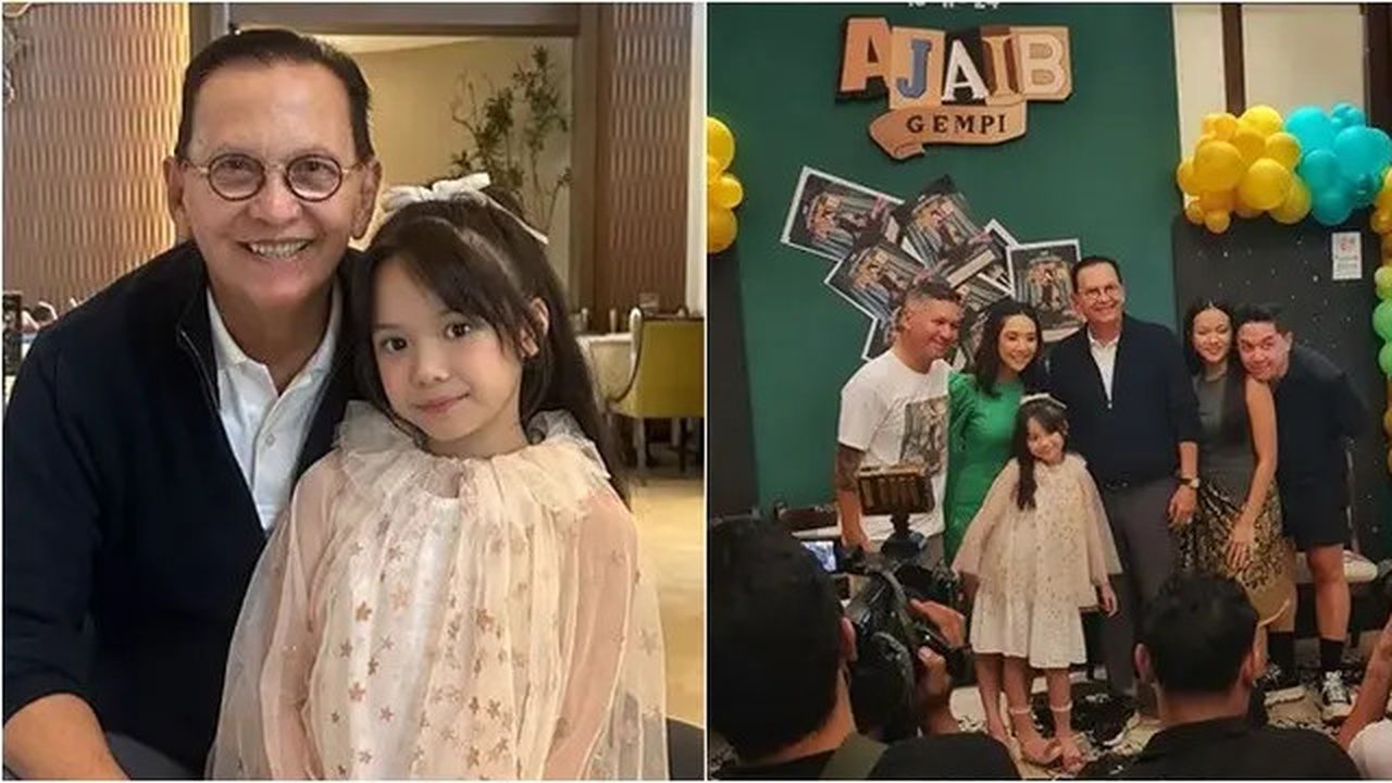 Potret Roy Marten bareng Gempi di acara perilisan single perdana sang cucu. (sumber: Instagram/gadiiing)