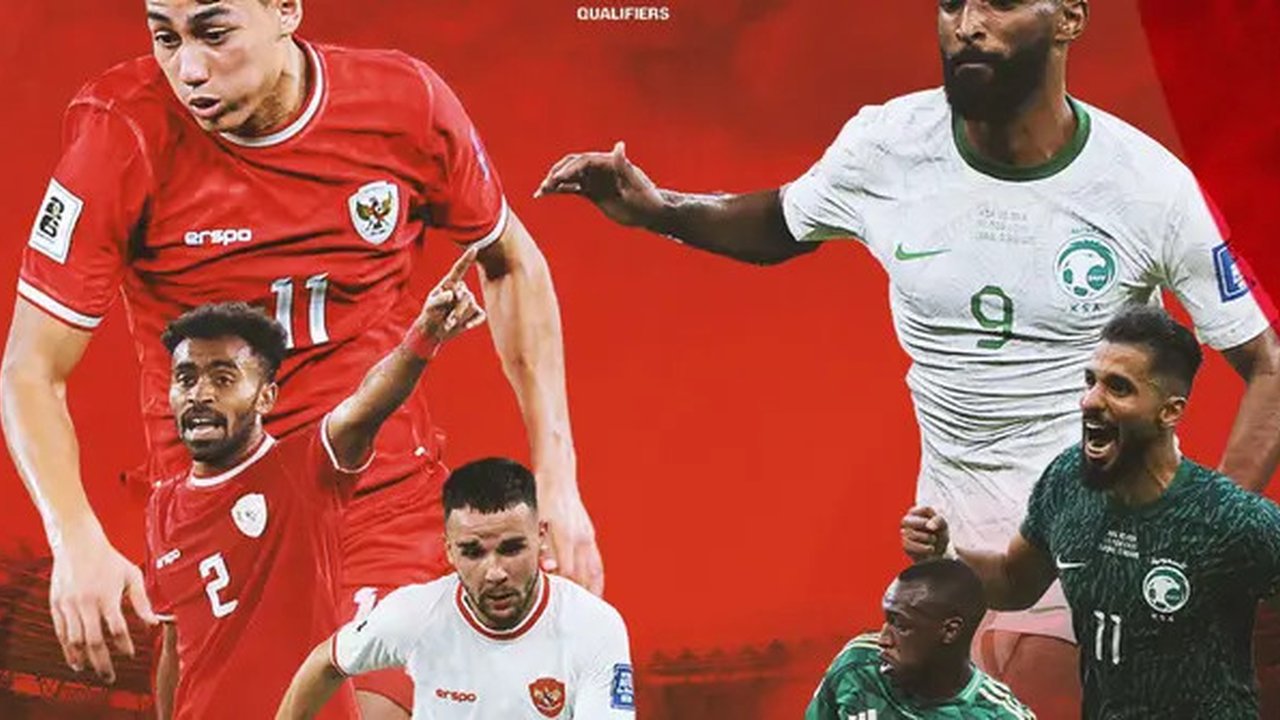 Kualifikasi Piala Dunia 2026 - Timnas Indonesia Vs Arab Saudi - Duel Pemain (Bola.com/Adreanus Titus)