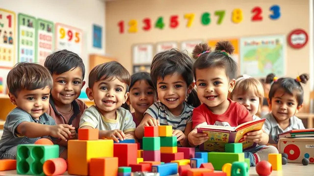 anak usia dini adalah Ilustrasi dibuat Stable Diffusion