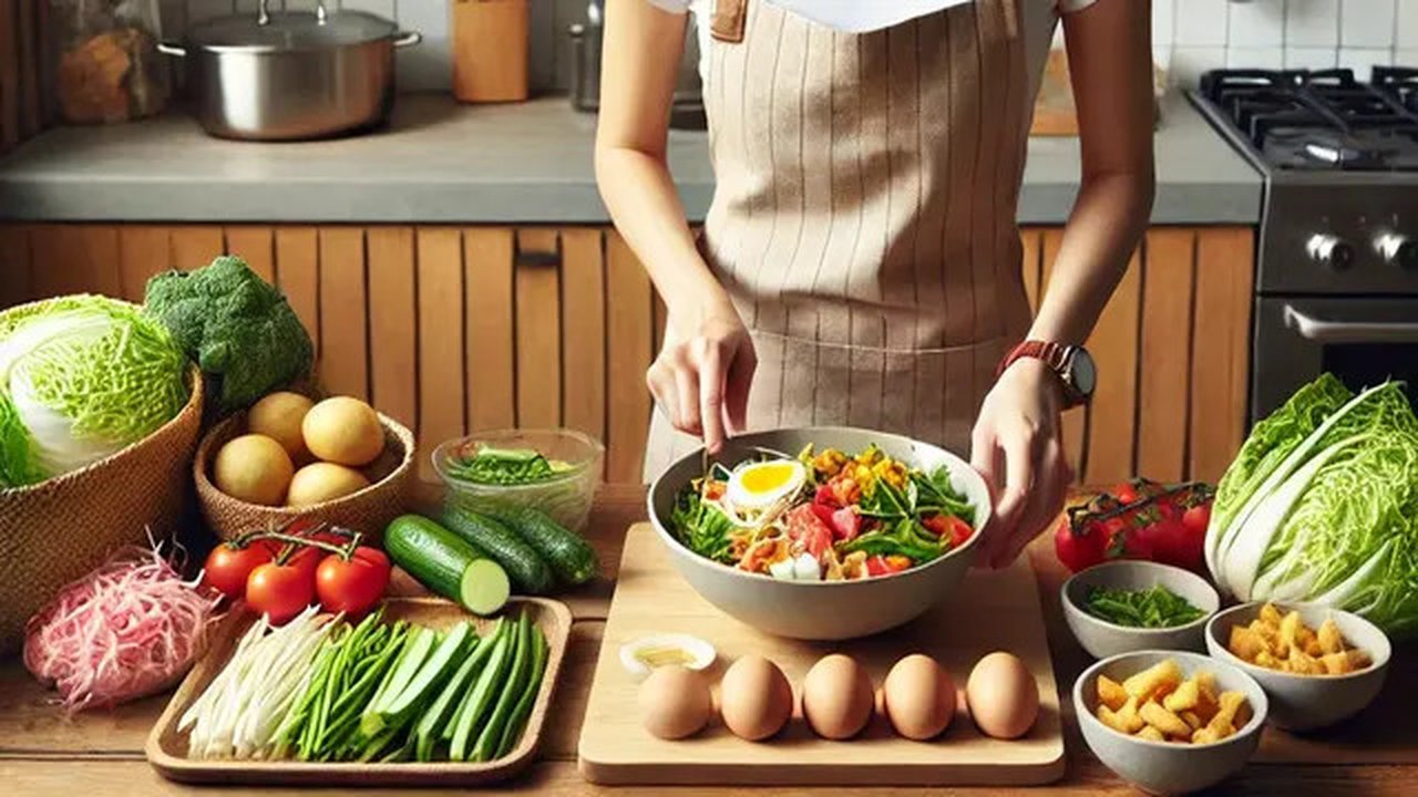 Cara Membuat  Gado-Gado Sehat ala Makan Bergizi Gratis | copyright ChatGPT/AI