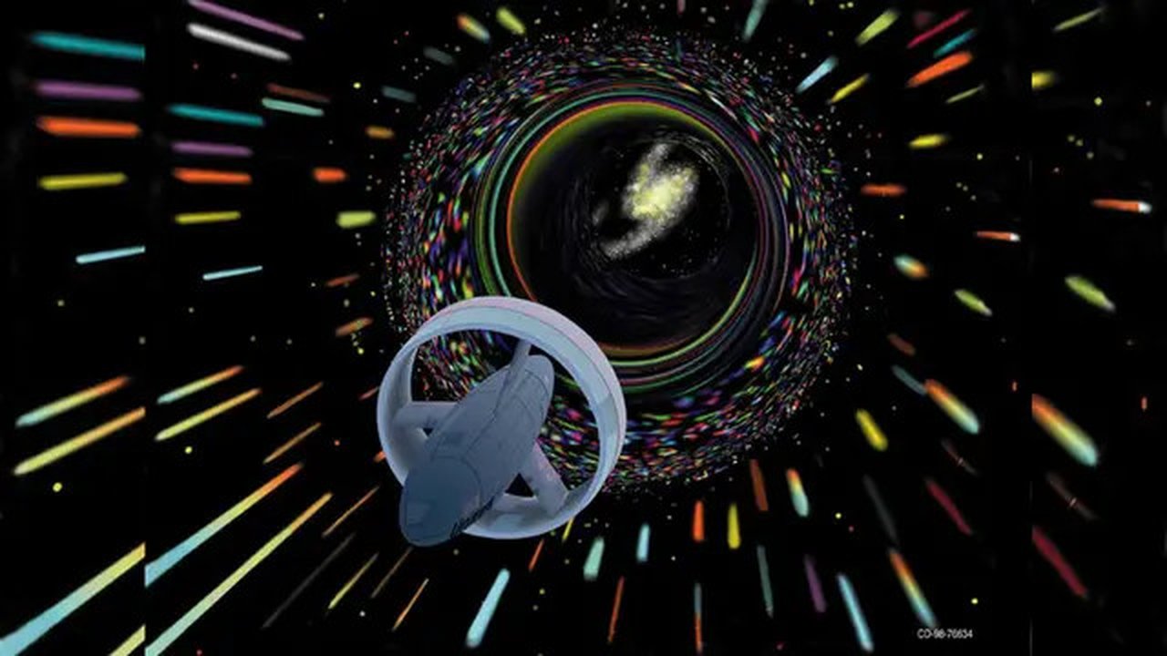 Ilustrasi wormhole dan perjalanan watu (time travel) (sumber: NASA.gov)