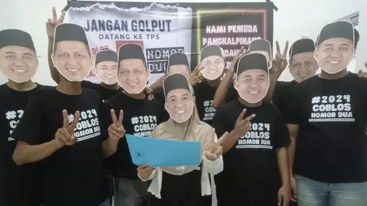 Aliansi kotak kosong mendukung pasangan calon (paslon) tunggal Wali Kota Pangkalpinang nomor urut 2 Molen-Hakim di Pilwakot 2024. (Ist)