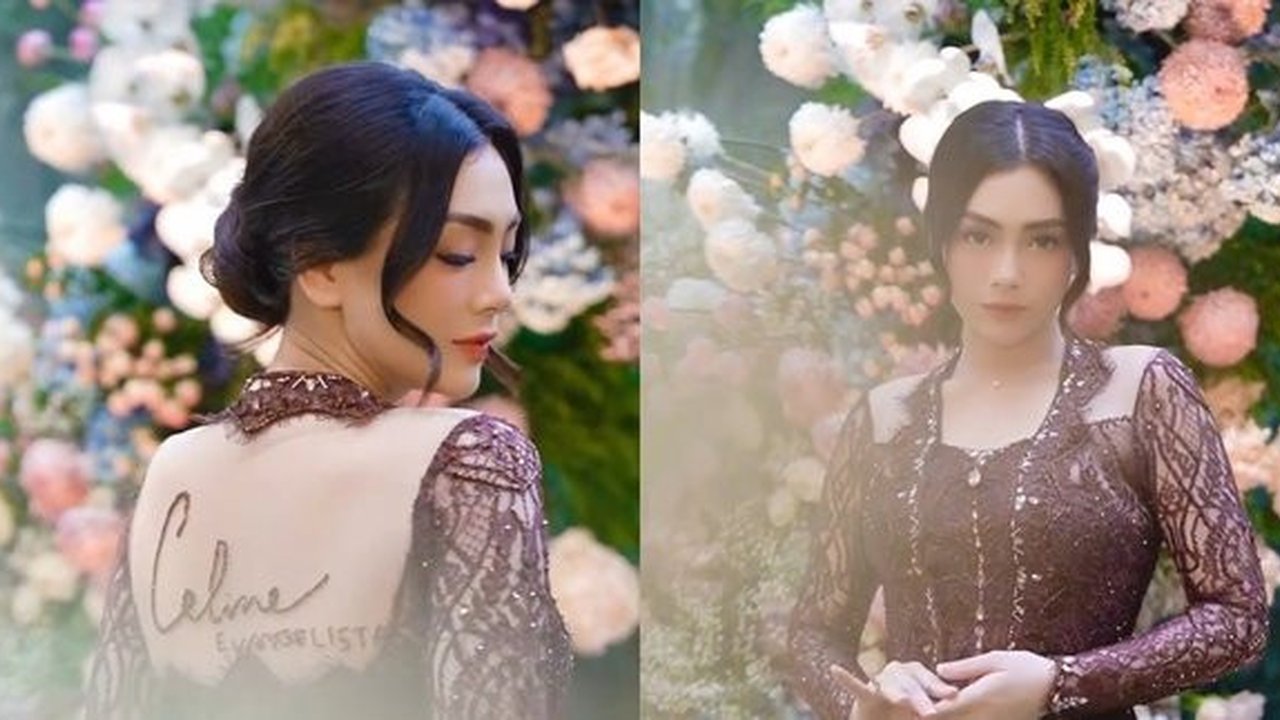 Potret Cantik Celine Evangelista Pakai Kebaya Jawa dengan Bordir Nama Sendiri di Belakang